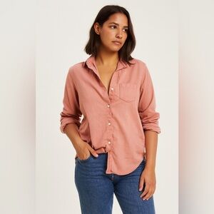 Frank & Eileen Eileen Relaxed Button-Up Shirt Terracotta Mauve Size XS